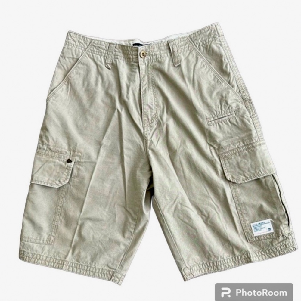 BILLABONG MENS CARGO SHORTS TAN KHAKI PREMIUM COTTON WAIST 31 CASUAL OUTDOOR
